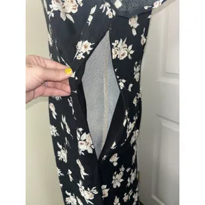 Sanctuary Black Floral Maxi Dress Small Wedding Guest Front Slit V-Neck thumbnail 8