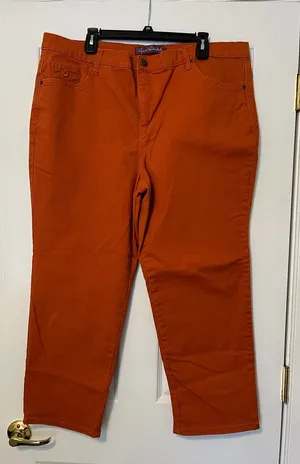Gloria Vanderbilt Amanda cotton jean in burnt orange 20W Short thumbnail 1