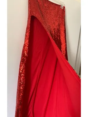 Roma Mrs. Rabbit Sexy Halloween Costume Red Sequin Dress ONLY w/ Slit MEDIUM thumbnail 9