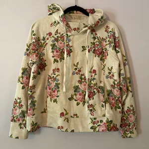 Daily Practice Anthropologie Cream Floral Hoodie Sweatshirt Loungewear Small thumbnail 1