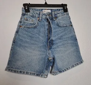Zara Classic Blue Denim Shorts thumbnail 1