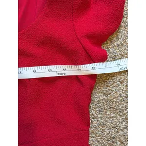 Kay Unger Red Textured Peplum Knee Length Dress. Size 6 thumbnail 4