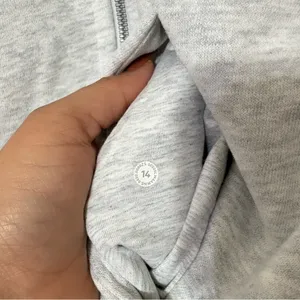 Lululemon Scuba Full Zip Hoodie Gray Size 14 NWT Cotton Athleisure Jacket Logo thumbnail 12