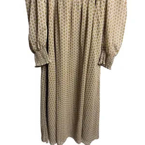 O.P.T Classic Smocked maxi Dress size XL Gold Metallic Square Neck Smocked thumbnail 12