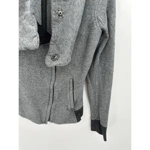 Lululemon Jacket Women 8 Grey Karmacollected Collared Cotton Fleece‎ Super Soft thumbnail 4