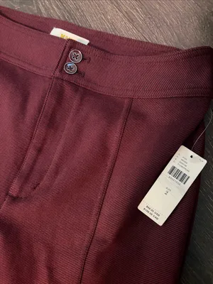 Maeve Tailored Ponte Pants in Burgundy NWT size 2 thumbnail 2