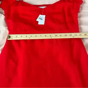 Abercrombie & Fitch Red‎ Linen Blend Off The Shoulder Sweetheart Midi Dress 6 thumbnail 14
