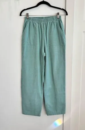 Alfred Dunner Vintage Seafoam Green Women's Corduroy Pants Made in USA Size 8 thumbnail 1