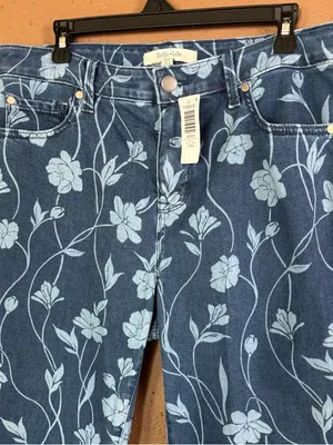 Torrid Belle Isle Aquinnah High Rise Flare Ankle Floral Jeans Blue 10 Tall NWT thumbnail 3
