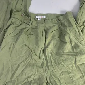 RTR Ramy Brook Women's Emil Pants sz 6 olive wide leg cargo solid green pockets thumbnail 6