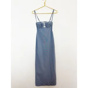 Montce Swim X Olivia Culpo Dark Denim Petal Long Slip Dress Size Medium thumbnail 4