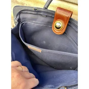 Vintage Capezio black & brown faux leather laptop briefcase thumbnail 5