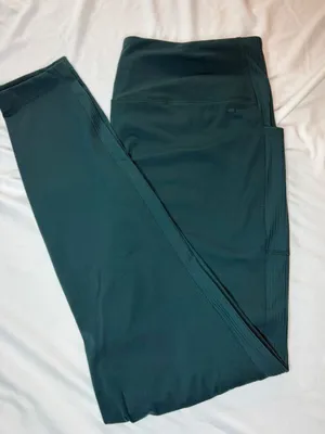 Mondetta Performance Luxury Green Ribbed Side Pocket‎ Leggings Womens XL thumbnail 1