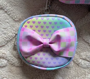 Under One Sky Girls Mini Backpack & Coin Purse - Pastel Rainbow Colors W/ Hearts thumbnail 9