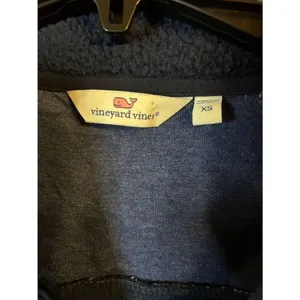 Vineyard Vines Medium Dark Blue Pullover Sherpa Sweater Pockets Size XSmall (892 thumbnail 3
