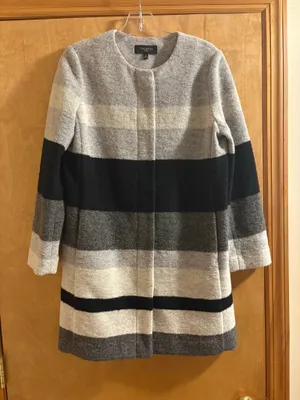 Talbots Striped Wool Blend Coat thumbnail 1