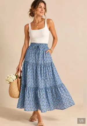 J.Crew Tiered Midi Skirt thumbnail 1