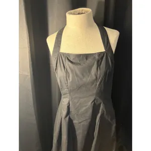 Black Halter Maxi Dress Square Neck Pleated‎ A-Line Gown with Pockets thumbnail 14