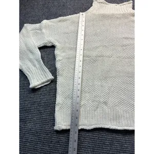 Womens Chunky Knit Mock Neck Sweater Relaxed Fit Pullover Creamy White‎ Medium thumbnail 4