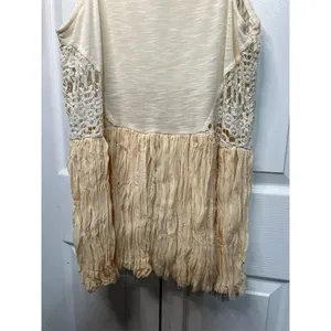 Ginnicks by BKE Women's Ivory Tunic Tank Top M Lace Rhinestone Trim thumbnail 5
