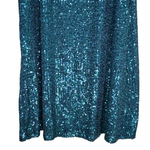 Cable & Gauge Womens M Short Sleeve Sequin Lined Mini Dress in Green NEW thumbnail 5