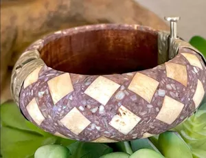 Wood bangle bracelet thumbnail 1