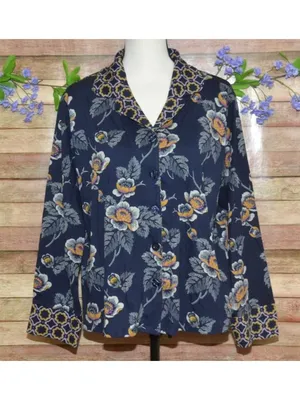 Vera Bradley Womens 2-Piece Cotton Pajama Set Floral Iconic Print Size M NWOT thumbnail 2