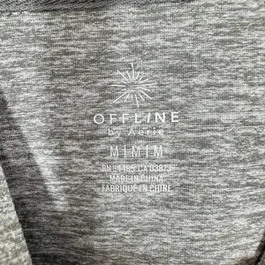Aerie Offline‎ Grey Heathered Hoodie Thumbholes Zipper Pockets Athleisure Size M thumbnail 6