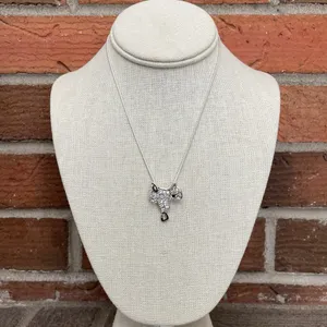 Rhinestone Western Saddle Necklace Silver thumbnail 2