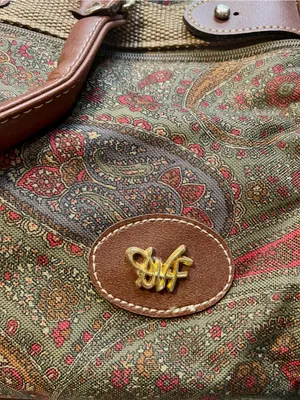 Vintage Diane Von Furstenberg Paisley Tapestry Weekender Overnight Duffel Bag thumbnail 11