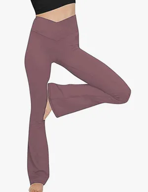 Amazon Pink Crossover Flare Leggings thumbnail 1
