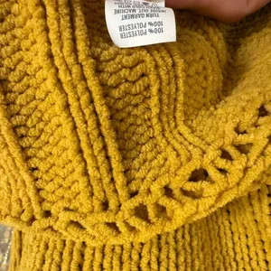 Aerie Mustard Yellow Chunky Knit Turtleneck Fall Oversized Sweater Medium thumbnail 7