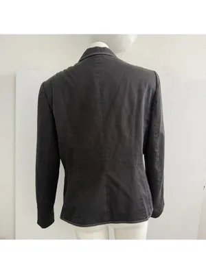 NEW Tahari Arthur S Levine Black Contrast Stitch Pocket Blazer Jacket Size 16 thumbnail 7
