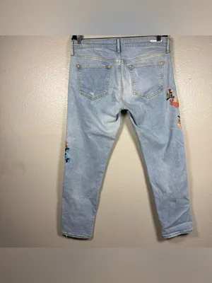 Anthropologie Pilcro Light Blue Embroidered ankle Jeans - SZ:30 thumbnail 5