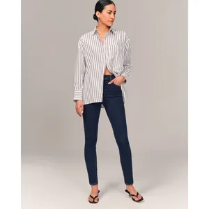 Abercrombie & Fitch Curve Love Super Dark High Rise The Skinny Ankle Jeans 0/25 thumbnail 2