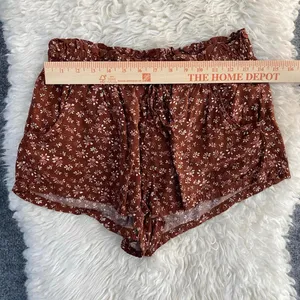 Aeropostale Brown Ditzy Floral Shorts Flowy Elastic Drawstrings Pockets thumbnail 6