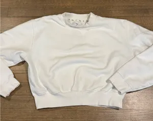 TNA Aritzia White Cropped Crewneck Sweatshirt: Size- Medium thumbnail 1