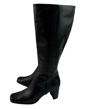 *Worthington Renee Boots Women’s Size 8 Black Leather Tall Classic Dark Acadamia thumbnail 1