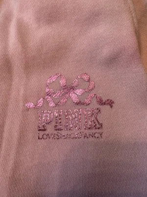 VS Pink X LoveShackFancy Size XXS Pink Bow Jogger Sweatpants Coquette thumbnail 2