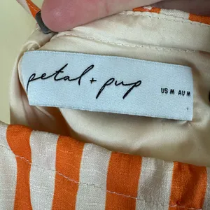 Petal & Pup Valencia Stripe Halter Top Size Medium Orange Pink thumbnail 5