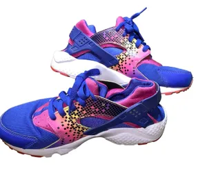 Nike Huarache Run Print GS running shoes Purple Pink 7Y Womens 8.5 thumbnail 1