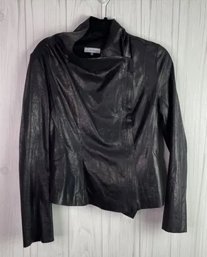 Calvin Klein shiny‎ black jacket small thumbnail 1