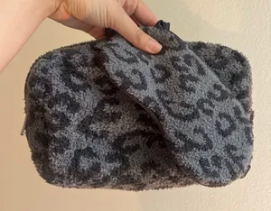 Barefoot dreams leopard print toiletry bag and eye mask thumbnail 1