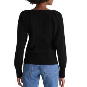 NWD Madewell V-Neck Pullover Sweater Merino Wool Size Small Black thumbnail 3