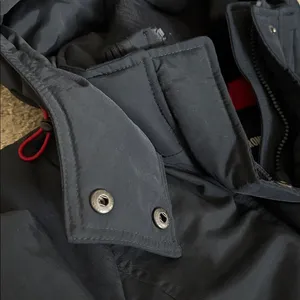 Abercrombie & Fitch Women's Navy Parka Coat with Hood Full Zip Snap Size S thumbnail 6