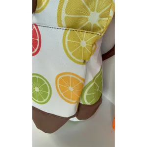 Citrus Fruit Print Large Insulated Lunch Tote Zipper Cooler Bag NWT thumbnail 9