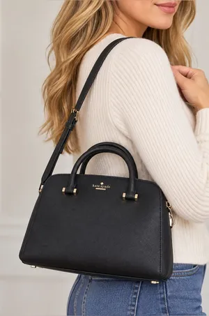 Kate Spade New York Black Saffiano Leather Dome Crossbody Satchel EUC Bag thumbnail 1