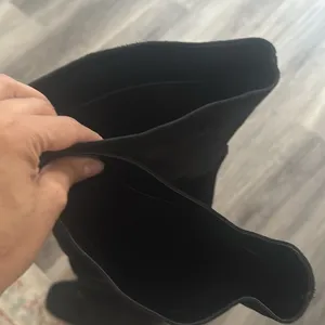 Free People Black Tall Boots Size 8 Leather Platform Square Toe Heeled thumbnail 13