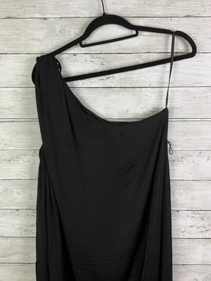 Lulu's Black One-Shoulder Maxi Skirt with High Side Slit Size Large thumbnail 6