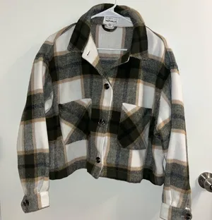 For The Republic Plaid Cropped Shacket thumbnail 3